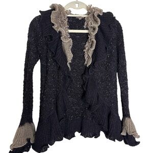 Chic Black and Tan Women's Cardigan